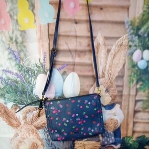 👜 Fossil Colorful Polka Dot Navy Crossbody Bag